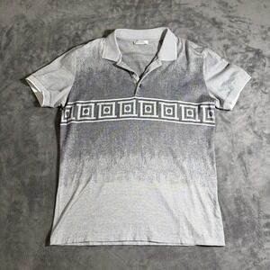 Versace Collection Pique Polo Shirt Grey Authentic v800543 LARGE